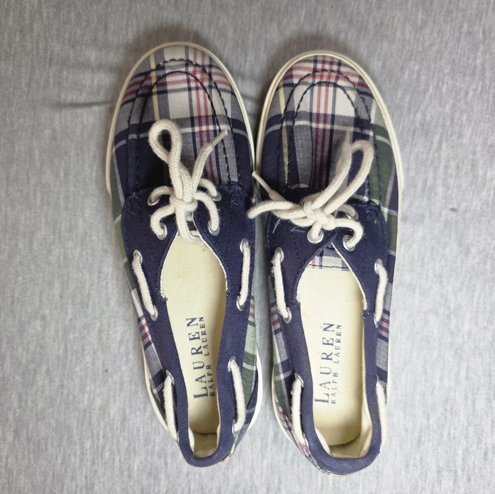 Lauren Ralph Lauren Breeana Womens boat shoes Size 5.5 Plaid